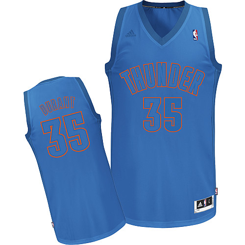  NBA Oklahoma City Thunder 35 Kevin Durant Big Color Fashion Swingman Christmas Day Blue Jersey